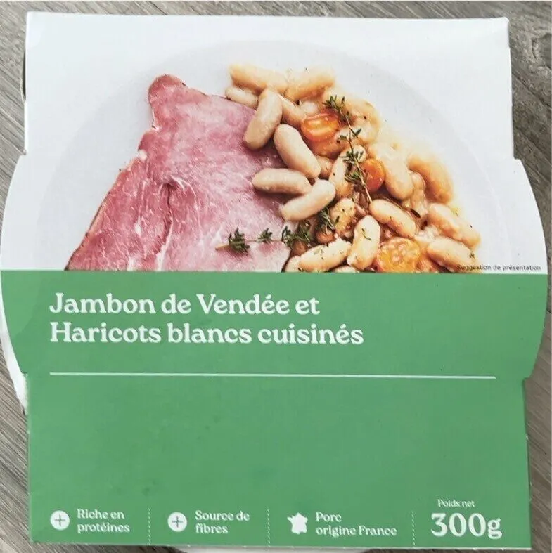 Jambon de Vendée et haricots blancs cuisinés