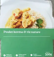 Poulet korma & riz nature