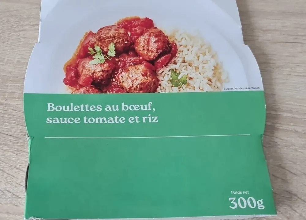 Boulettes au boeuf sauce tomate et riz