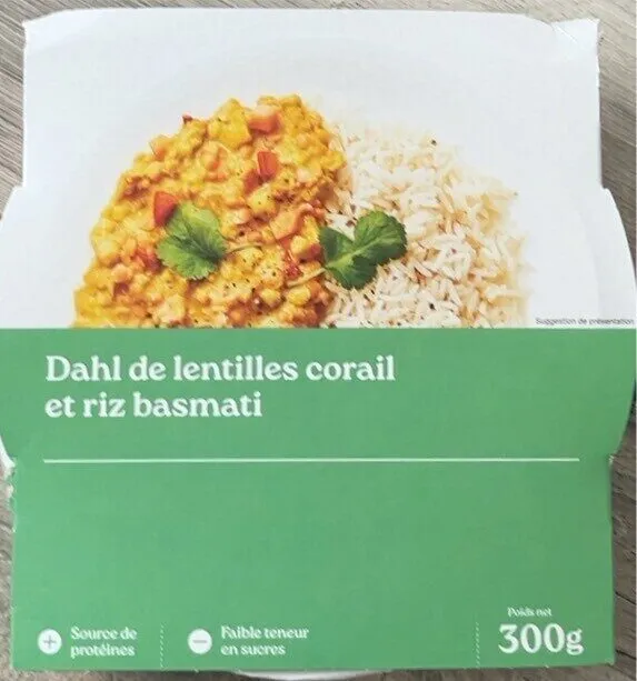 Dahl de lentilles corail et riz basmati