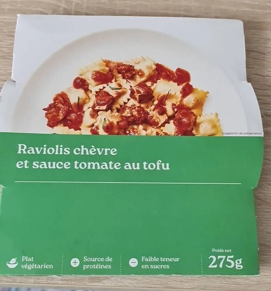 Raviolis chèvre sauce tomate tofu