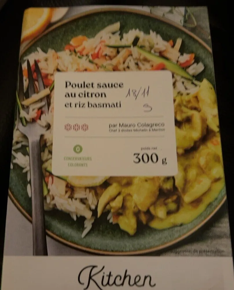 Poulet sauce au citron et rie basmati