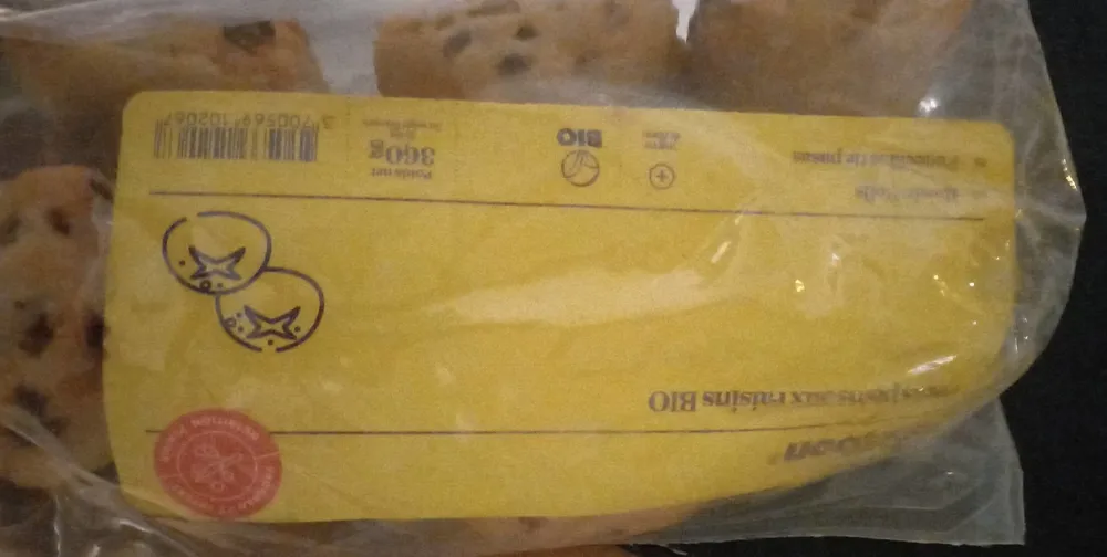 Petits pains au raisins bio