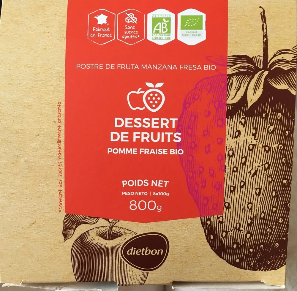 Dessert Pomme Fraise Bio