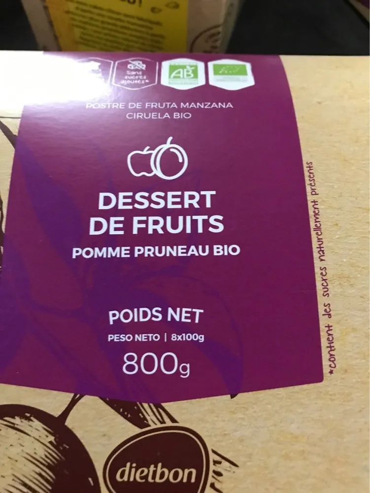 Dessert Pomme Pruneau Bio
