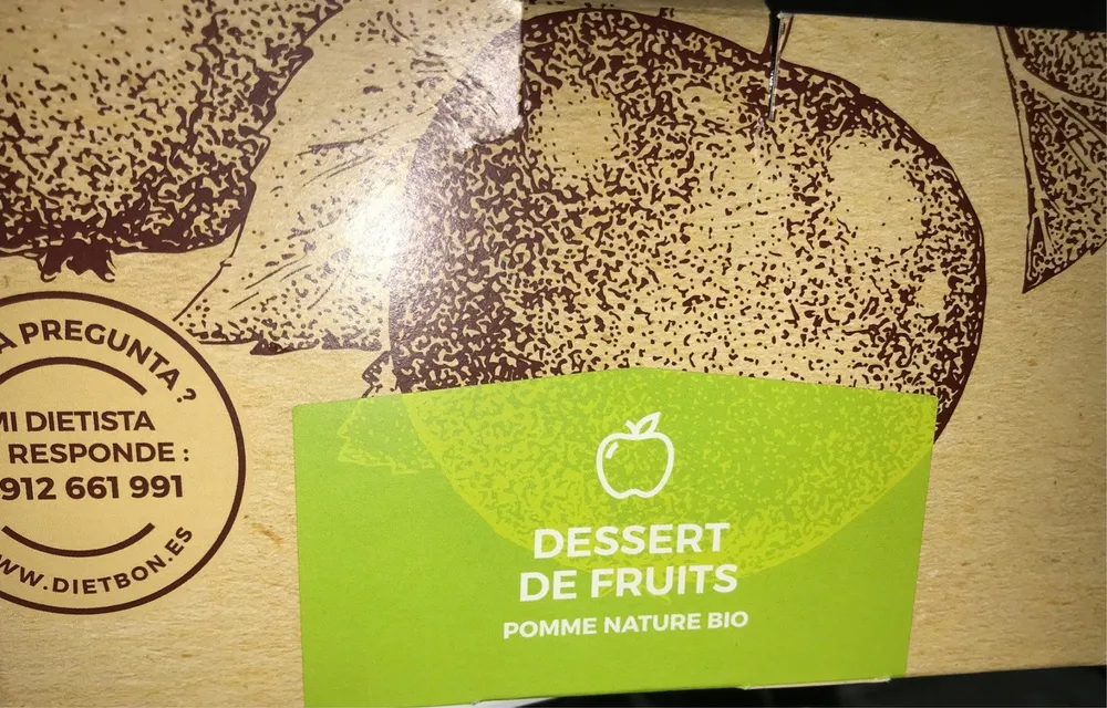 Dessert Pomme nature Bio