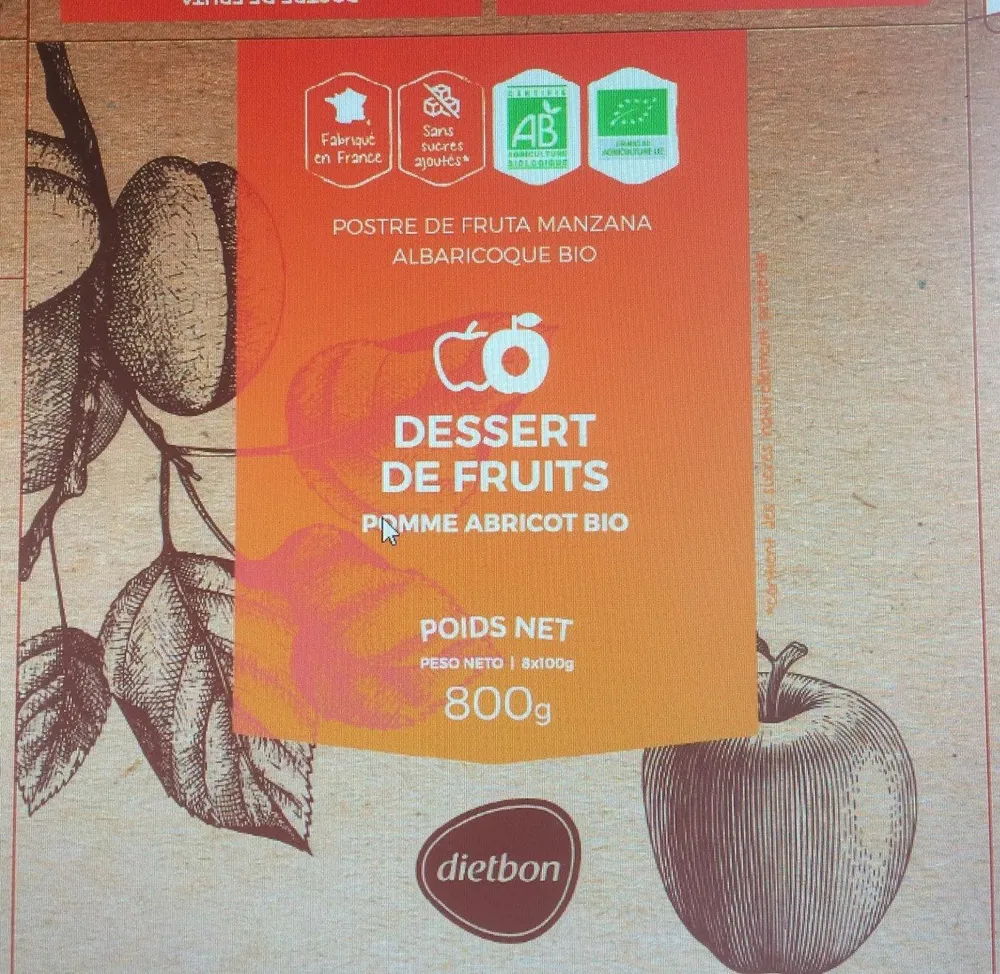 Dessert Pomme Abricot Bio