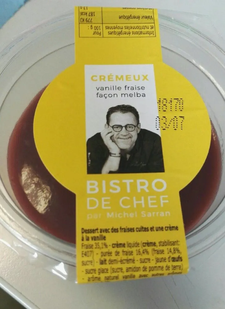 Crémeux fraise façon melba