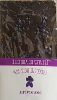 Tablette de chocolat noir aux pétales de violettes