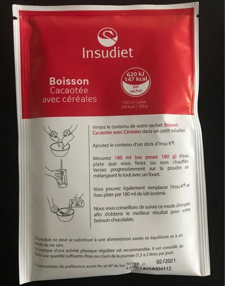 Boisson cacaotée avec céréales