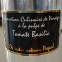 Préparation culinaire de vinaigre à la pulpe de tomate basilic