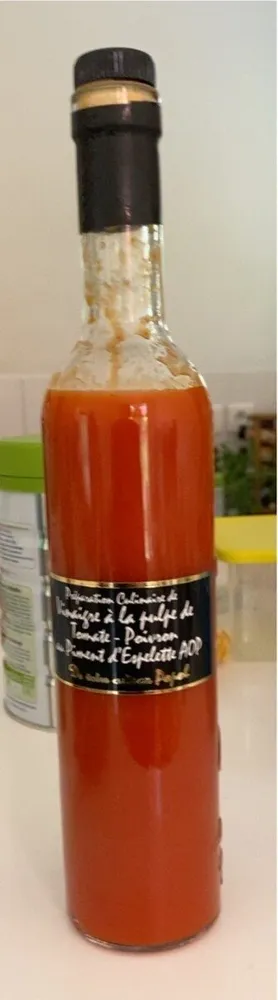 Vinaigre à la pulpe de tomate poivron au piment d'espelette