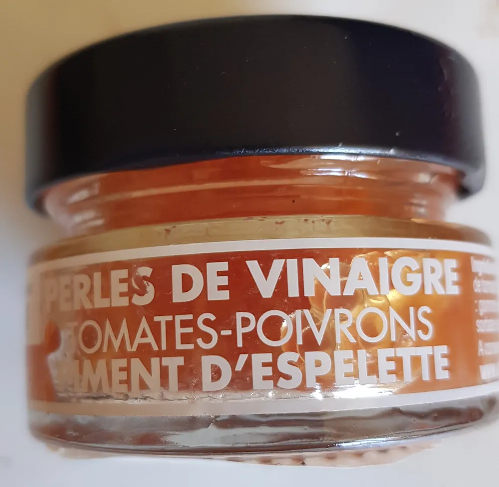 Perles de vinaigre Tomates poivron piment d'espelette