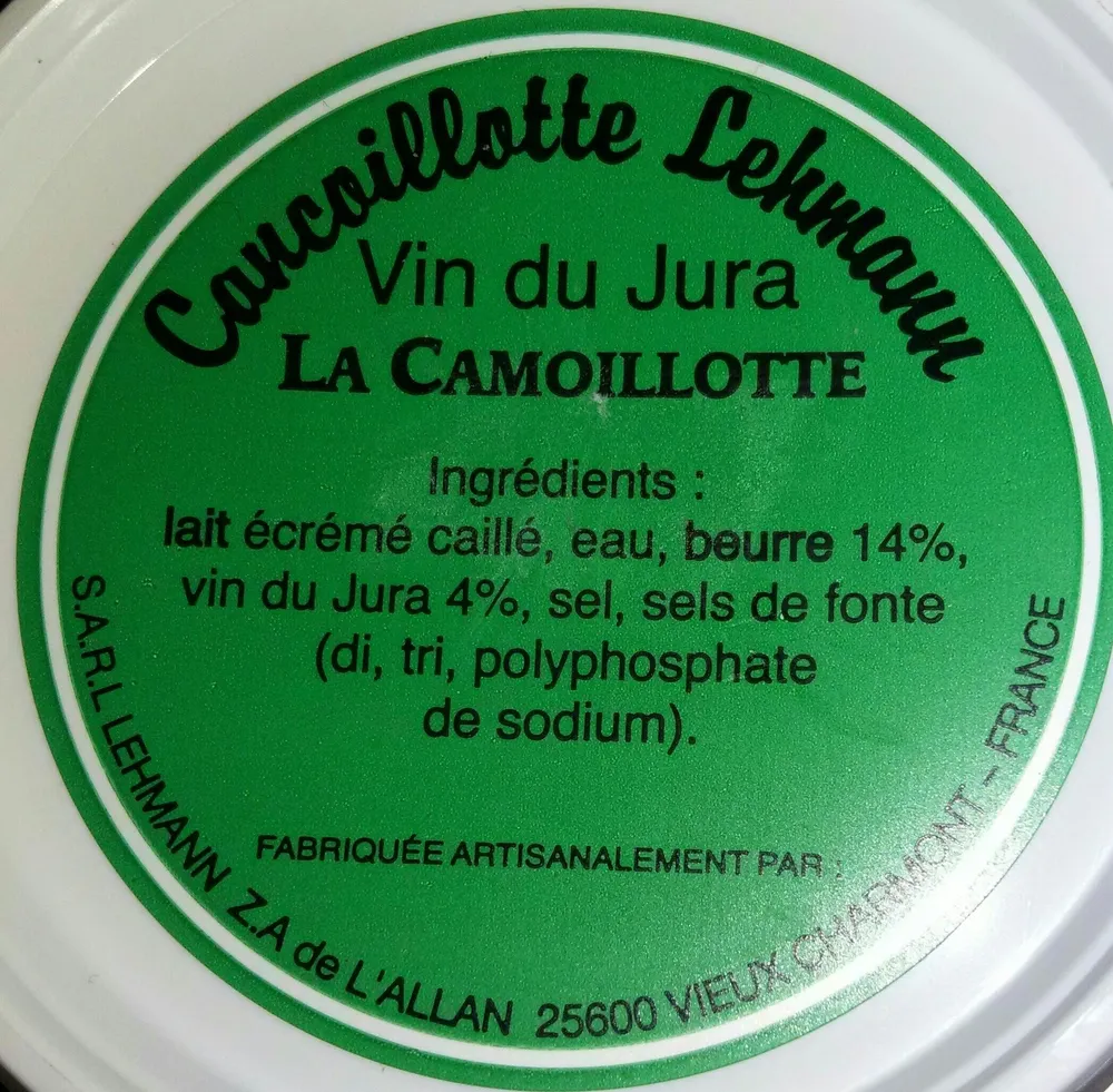 Cancoillotte la camoillotte au vin du jura