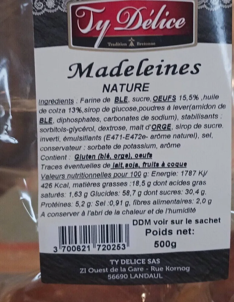 Madeleines nature