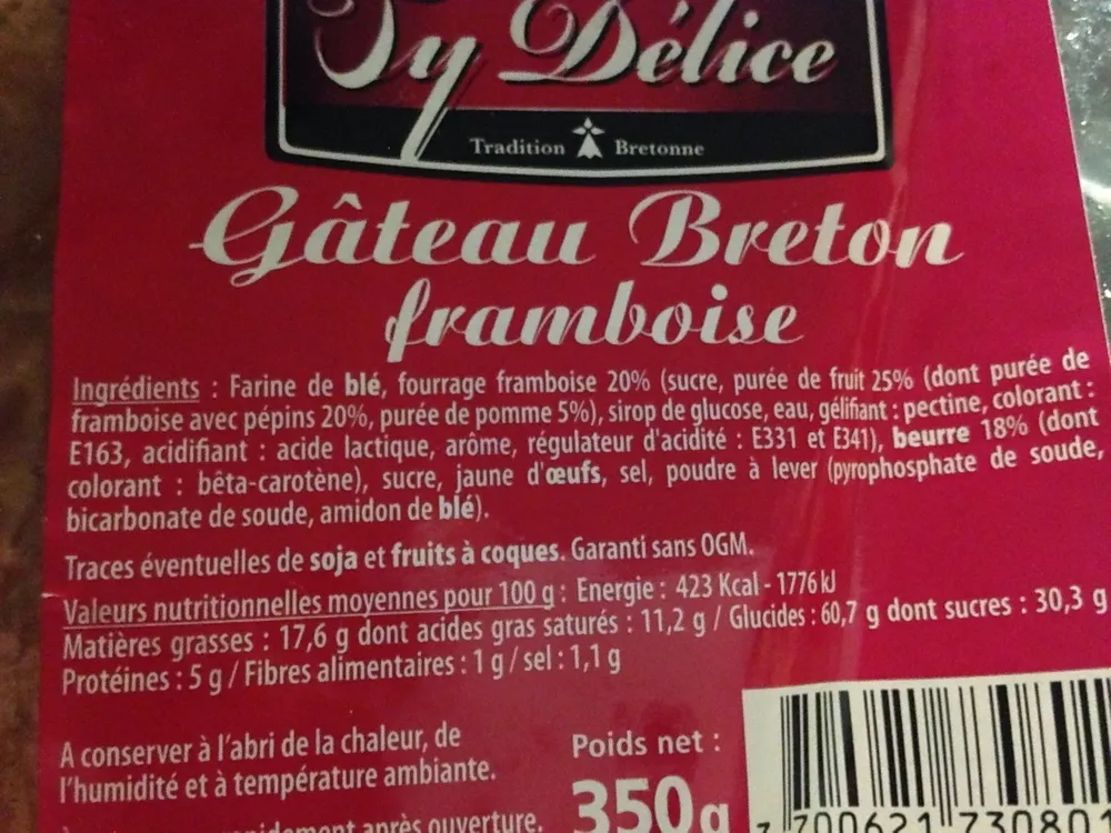 Gâteau Breton Framboise
