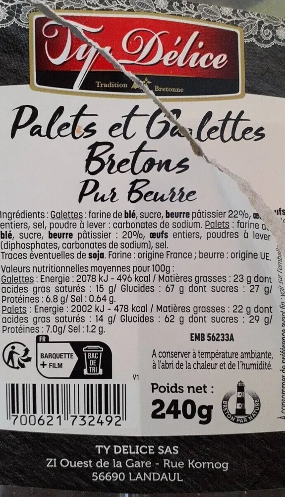 Palets et galettes bretons pur beurre