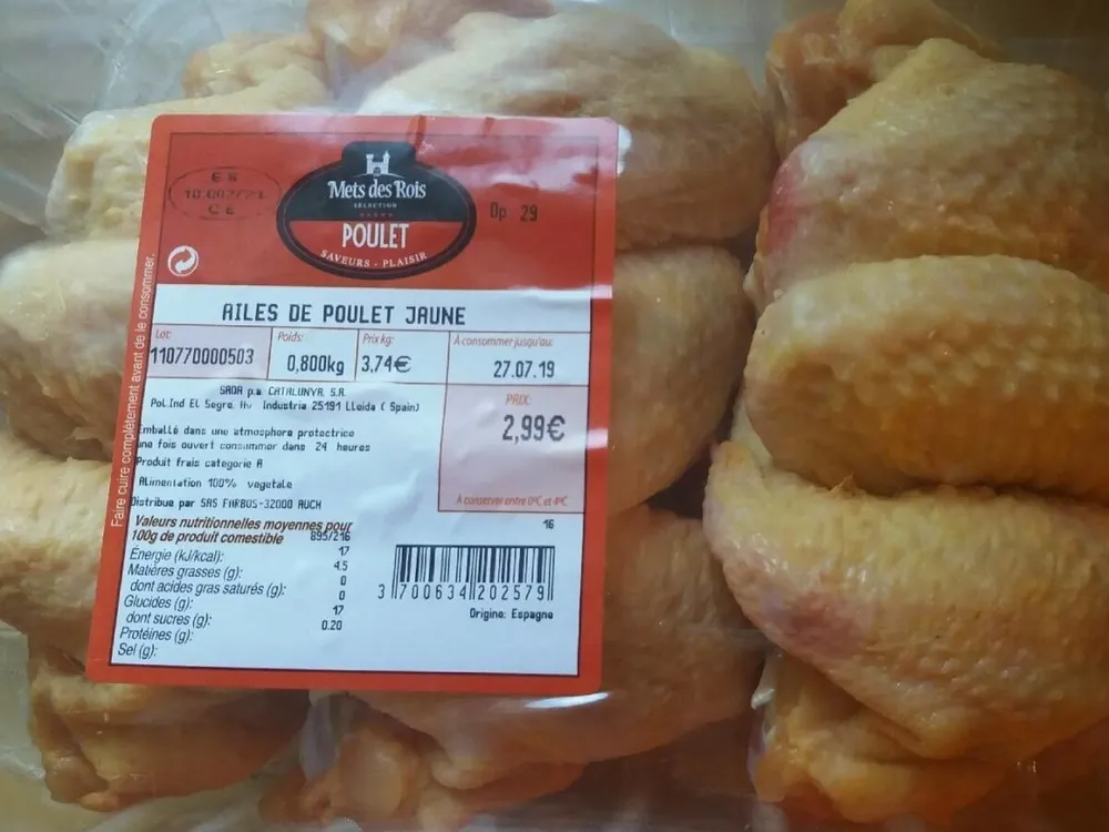 Ailes de poulet jaune