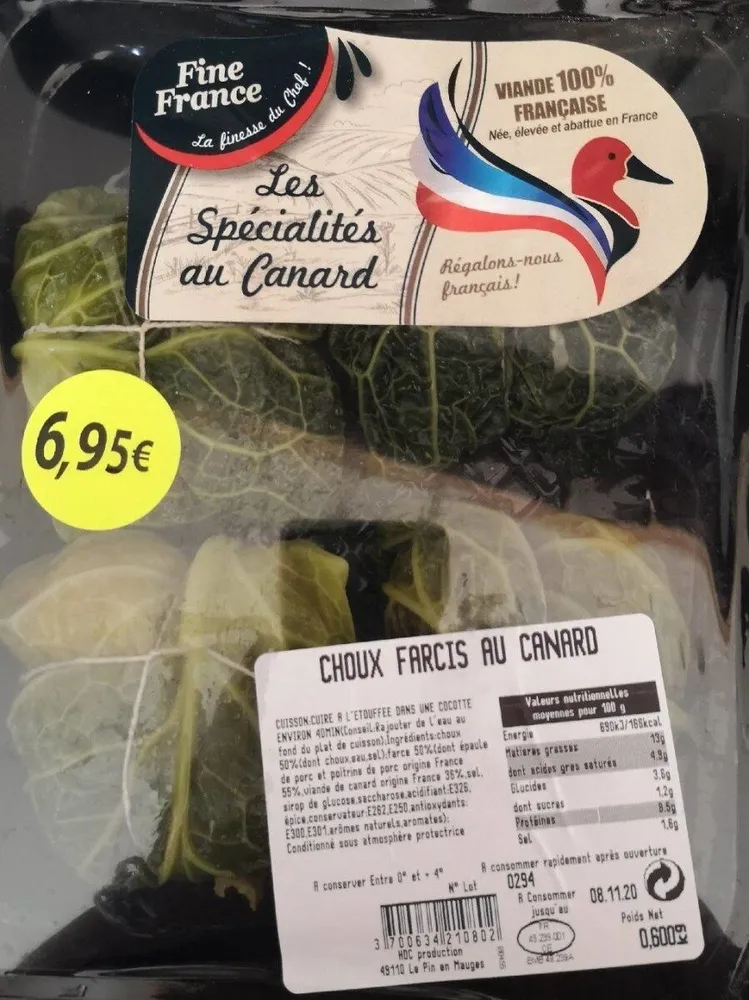 Choux farcis au canard