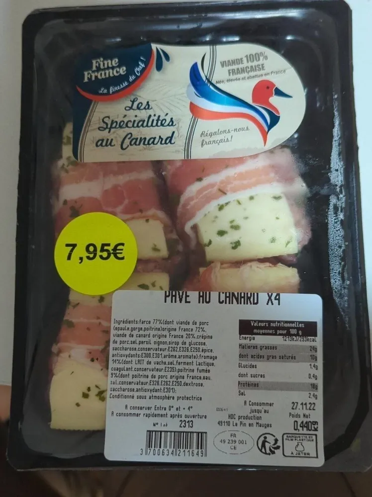 Pavé au canard