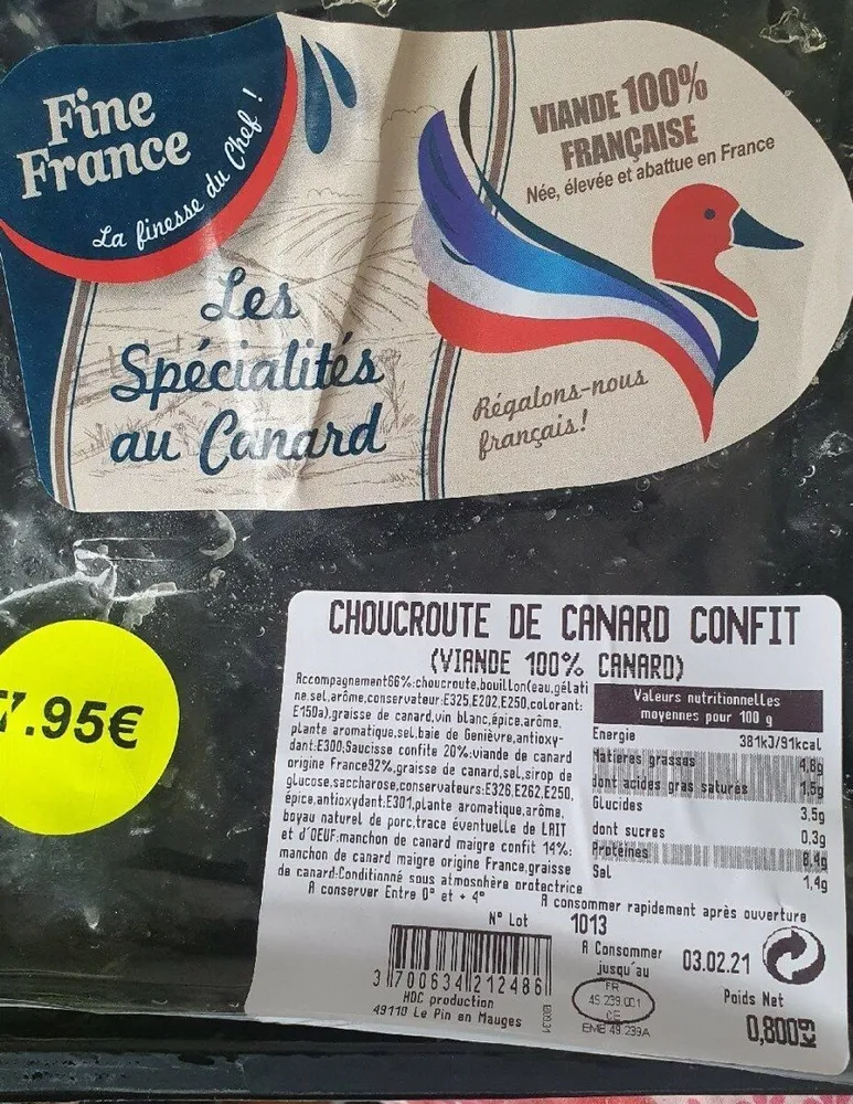 Choucroute de canard confit