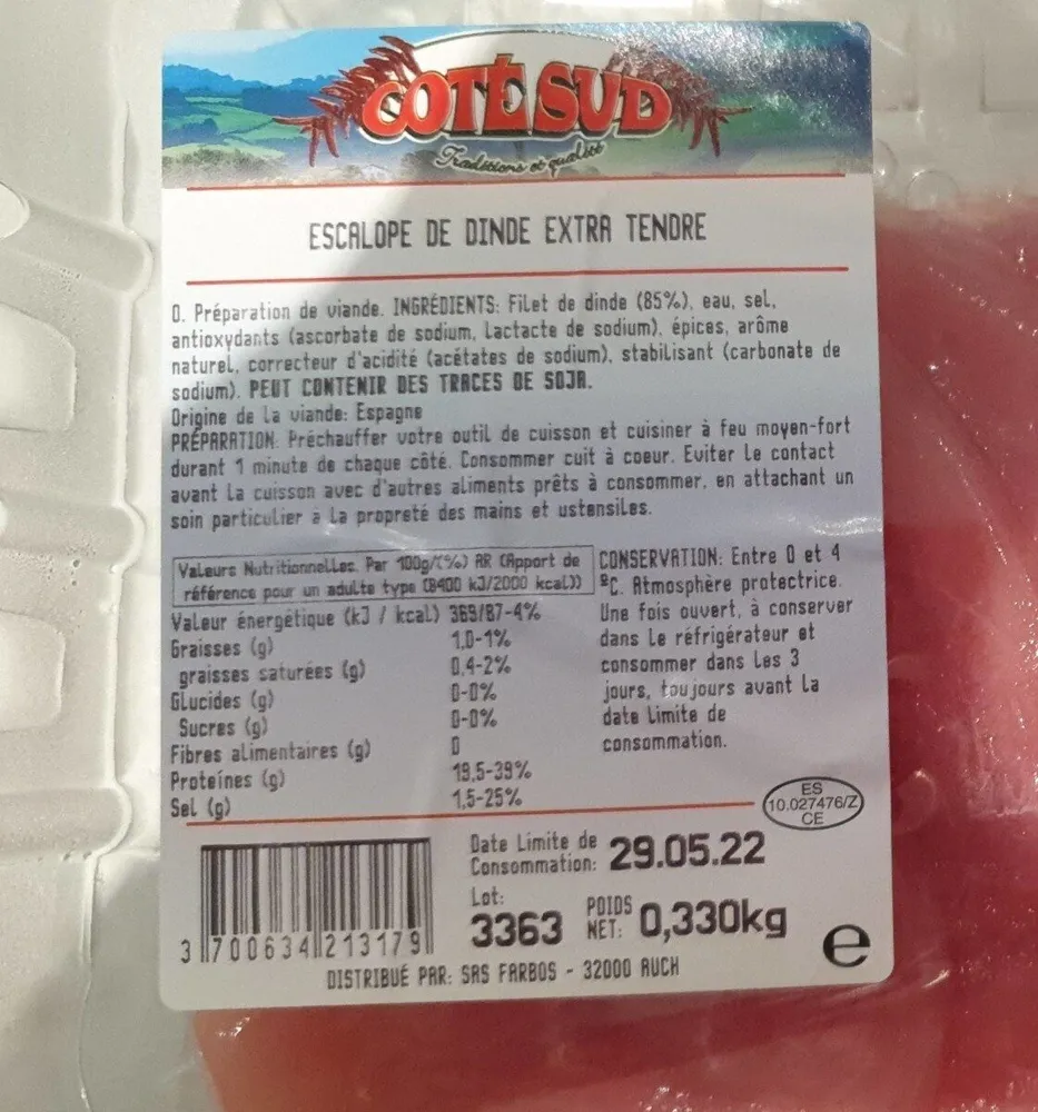 Escalope de dinde extra tendre