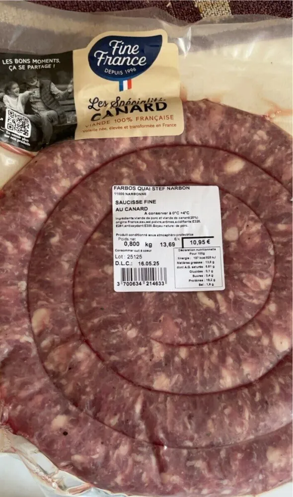 Saucisse fine au canard