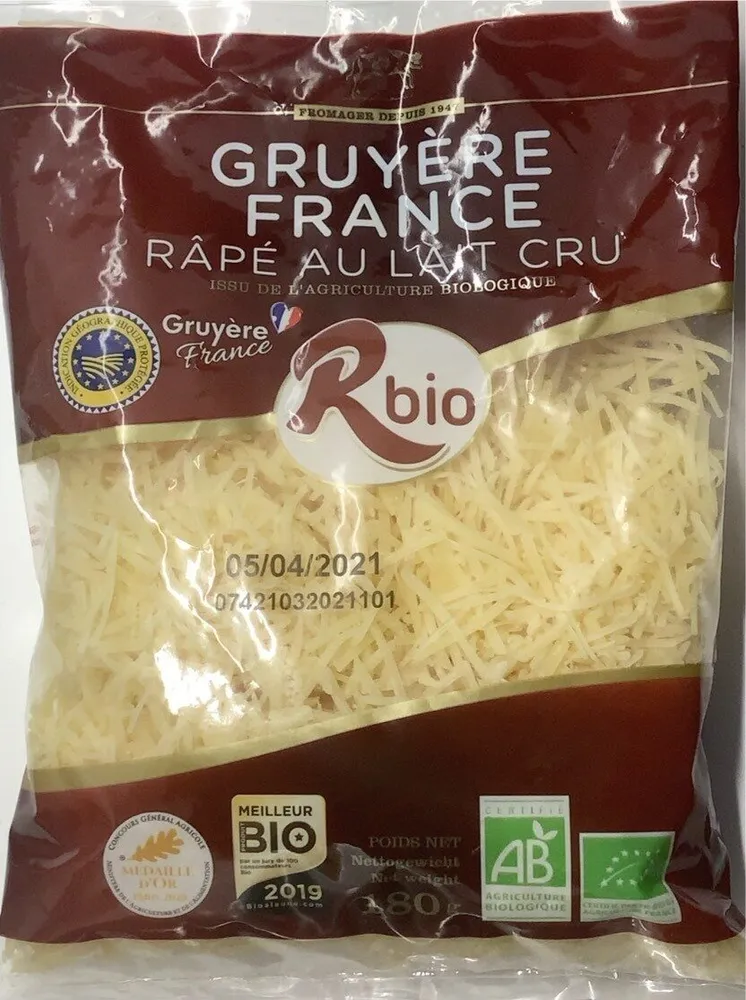 Gruyère France râpé au lait cru
