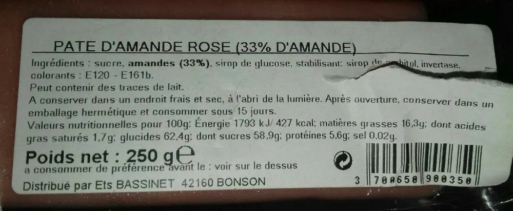 Pâte d'amande rose