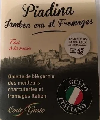 Piadina jambon cru et fromages