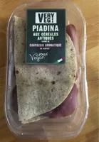 Piadina aux céréales antiques garnie de carpaccio aromatique