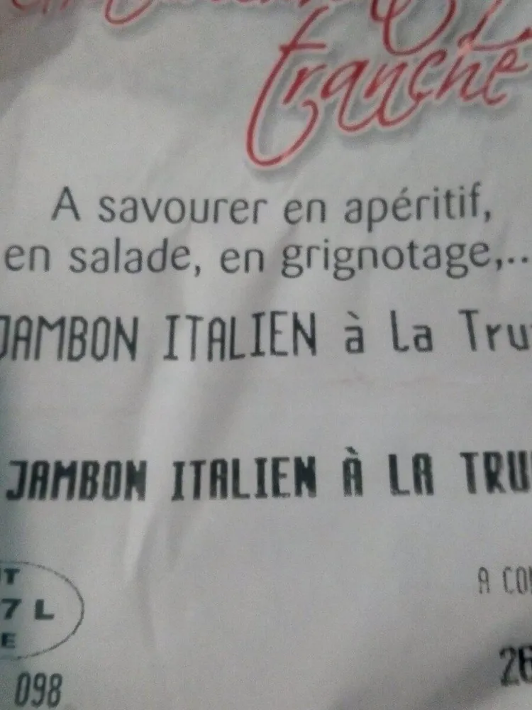 Jambon italien à la truffe