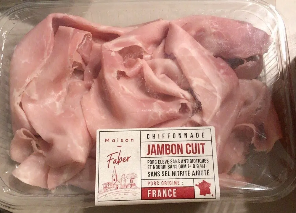 Chiffonnade janbon cuit