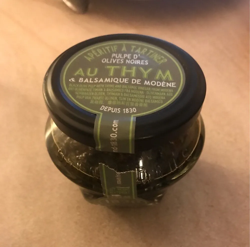 Pulpe d'olives noires au thym