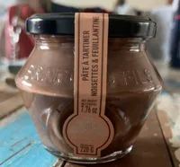 Pâte à tartiner noisettes, lait et feuillantine