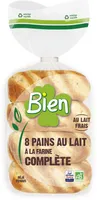 Pain lait bio* far complet x8 280g