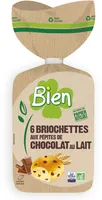 Briochettes aux pépites de chocolat au lait x6 - 240g