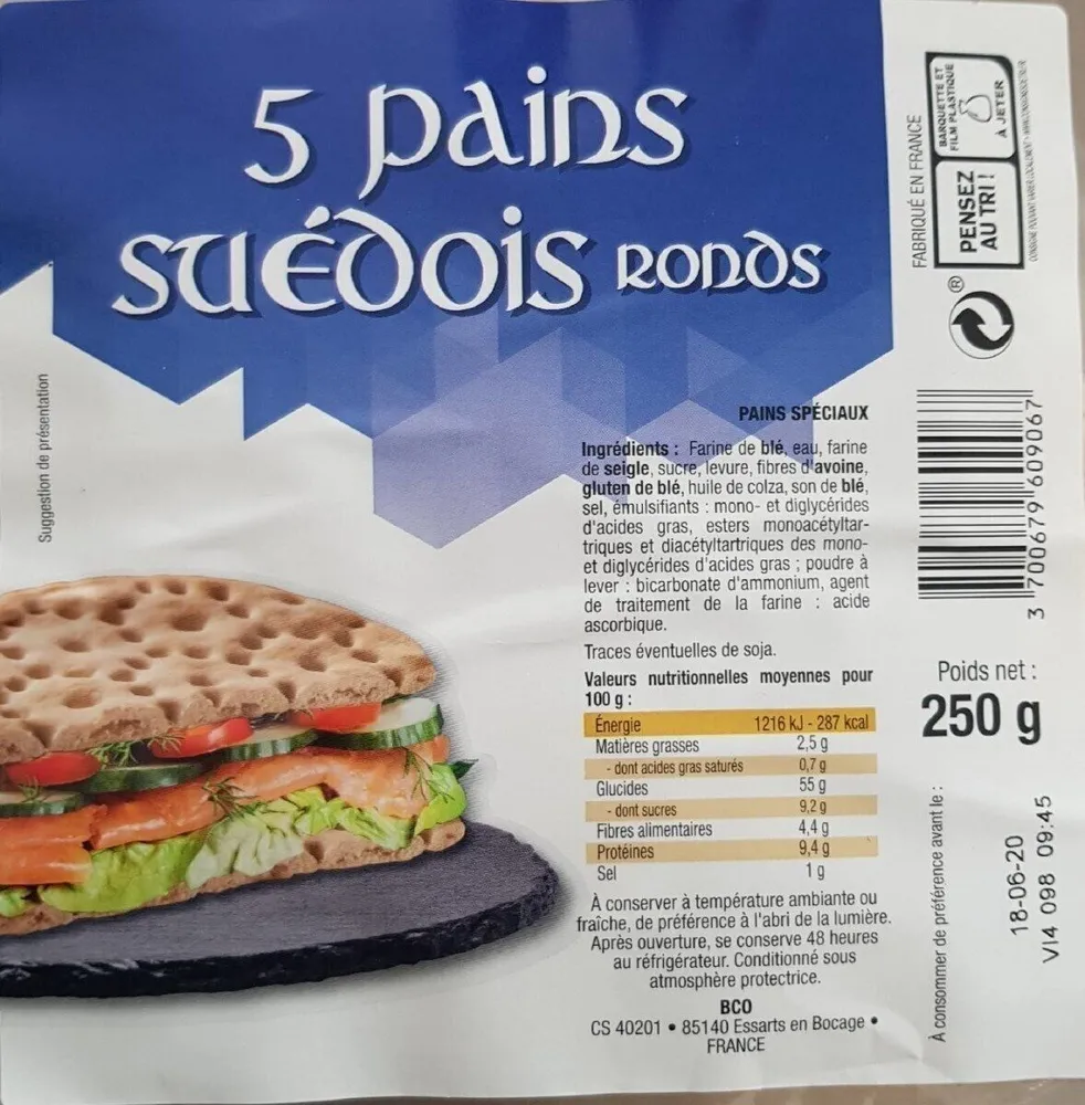 5 pains suédois ronds