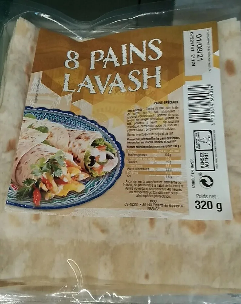 8 pains lavash lidl