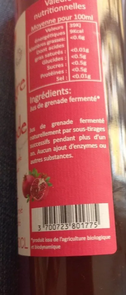 Vinaigre de Grenade bio