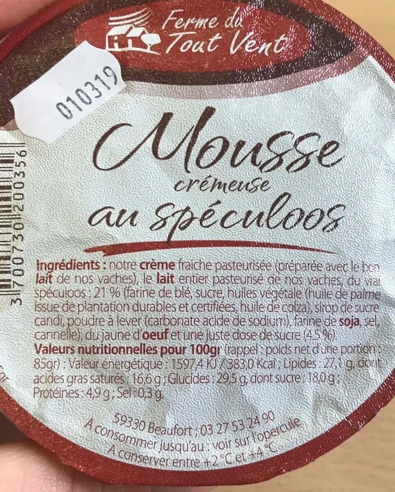 Mousse cremeuse au speculoos
