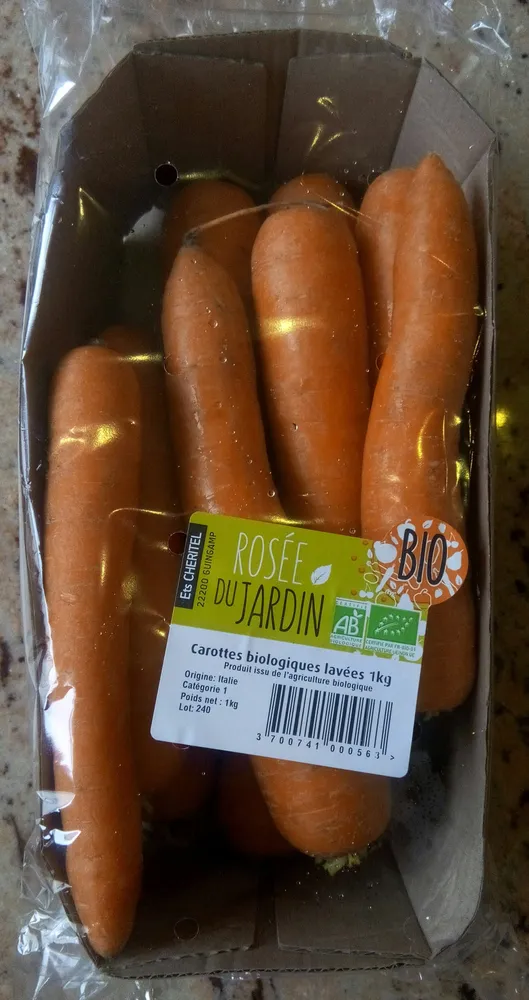 Carottes biologiques lavées