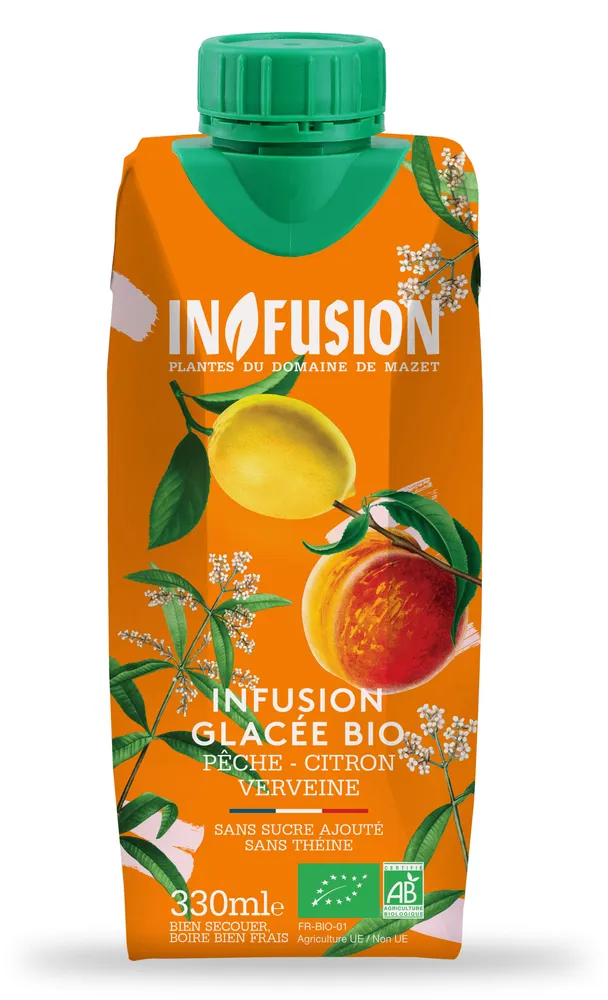Infusion Glacée Pêche Citron Verveine Bio 33cl