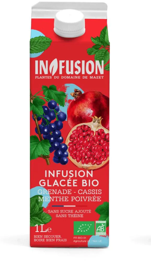 Infusion Glacée Grenade Cassis Menthe Poivrée Bio 1L