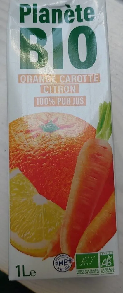 Jus orange carotte citron