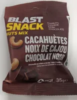 NUTS MIX CACAHUÈTES NOIX DE CAJOU CHOCOLAT NOIR