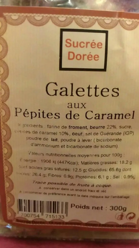 Galettes aux pépites de caramel