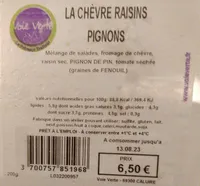 La chèvre, raisins, pignons
