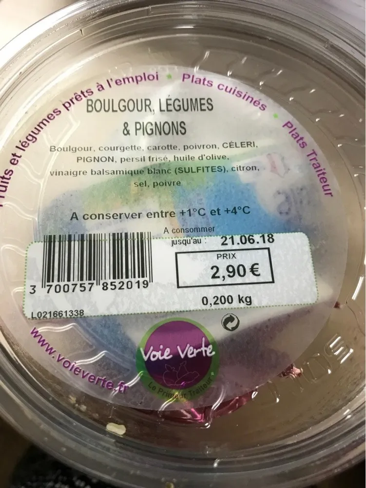 Salade boulgour legumes pignons