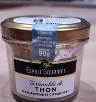 Tartinables de thon mascarpone et citron vert